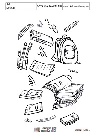 okul-öğeleri boyama sayfaları